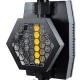 GloboStar® 51194 LINE COLUMN HEXA Επαγγελματικό Φωτιστικό Ειδικών Εφέ DIGITAL MATRIX PIXEL & Blinder - 6 x 100W LED COB Chips Ultra Gold Warm White 2200K & 144 x 0.5W LED SMD5050 Chips RGB - AC 220V-240V DMX512 Display on Body - Μαύρο - Μ40 x Π32 