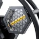 GloboStar® 51195 HALO HEXA Επαγγελματικό Φωτιστικό Ειδικών Εφέ DIGITAL MATRIX PIXEL & Blinder - 7 x 50W LED COB Chips Ultra Gold Warm White 2200K & 168 x 0.5W LED SMD5050 Chips RGB - AC 220V-240V DMX512 Display on Body - Μαύρο - Μ50 x Π10.5 x Υ47c