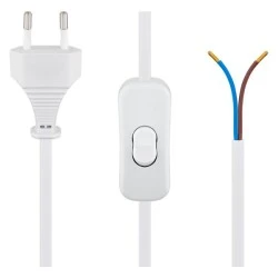 Καλώδιο τροφοδοσίας GOOBAY 51349 2x0.75mm² με διακόπτη λευκό μήκους 1.5m