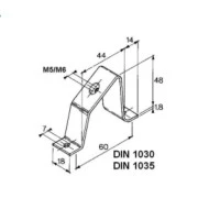 Στήριγμα ράγας πλάγιο M6 TEKNOMEGA DIN 1035