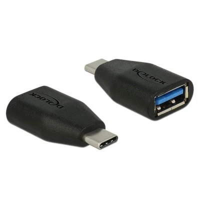Αντάπτορας DELOCK USB 3.1 Type-C σε USB female SuperSpeed σε μαύρο χρώμα