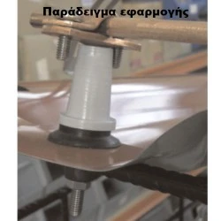 Στήριγμα αγωγού Φ8-10mm Cu χάλκινο στεγανό με ελαστική βάση ανοξείδωτη βίδα και παξιμάδι