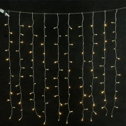 480 χριστουγεννιάτικα led λαμπάκια κουρτίνα θερμό φως 300cm x 300cm IP44 διάφανο καλώδιο