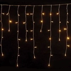 144 χριστουγεννιάτικα led λαμπάκια βροχή θερμό φως με διάφανο καλώδιο 300cm x 60cm IP44