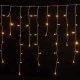 100 Χριστουγεννιάτικα led λαμπάκια βροχή θερμό φως επεκτεινόμενα με διάφανο καλώδιο 180cmx60cm