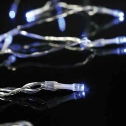 20 Χριστουγεννιάτικα μπλε led λαμπάκια μπαταρίας με διάφανο καλώδιο IP20