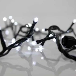 100 χριστουγεννιάτικα led λαμπάκια λευκά με πράσινο καλώδιο 1310cm IP44 και δυνατότητα επέκτασης