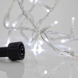 100 χριστουγεννιάτικα led λαμπάκια ψυχρό φως επεκτεινόμενα 815cm με διάφανο καλώδιο και IP44