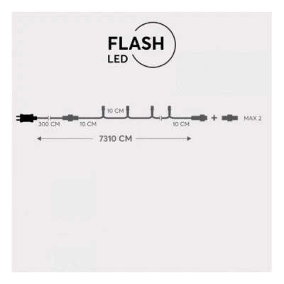 Flash 700 led λευκό ψυχρό φως 5mm σε σειρά με επέκταση ανά 10cm 31V διάφανο καλώδιο IP44 Flash 700 led λευκό ψυχρό φως 5mm σε σειρά με επέκταση ανά 10cm 31V διάφανο καλώδιο IP44