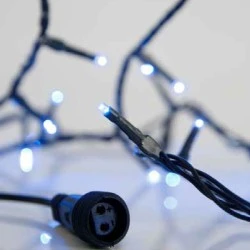 100 μπλε χριστουγεννιάτικα led λαμπάκια με πράσινο καλώδιο 815cm IP44 και δυνατότητα επέκτασης