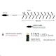 1152 χριστουγεννιάτικα led λαμπάκια cluster με πρόγραμμα θερμό φως 1152cm IP44 πράσινο καλώδιο