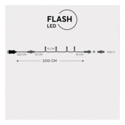 300 flash led λαμπάκια σε σειρά 2600K θερμό φως 31V με πράσινο καλώδιο IP44 με δυνατότητα επέκτασης 300 flash led λαμπάκια σε σειρά 2600K θερμό φως 31V με πράσινο καλώδιο IP44 με δυνατότητα επέκτασης
