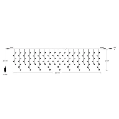 288 Flash Led χριστουγεννιάτικα λαμπάκια θερμό λευκό φως 2200-3000k IP44 με διάφανο καλώδιο