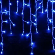 100 μπλε χριστουγεννιάτικα led λαμπάκια βροχή με διάφανο καλώδιο 180cmx60cm IP44 με επέκταση