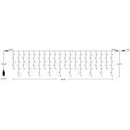 144 Χριστουγεννιάτικα led λαμπάκια βροχή 300x60cm επέκταση έως 3 με διάφανο καλώδιο μπλε χρώμα