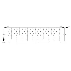 200 λαμπάκια led θερμό λευκό φως 2200-2300k χωρίς πρόγραμμα με διάφανο καλώδιο IP44