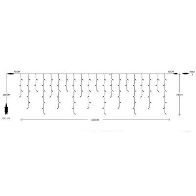 300 Led λαμπάκια θερμό φως 2200-2300k IP44 με διάφανο καλώδιο και δυνατότητα επέκτασης έως 3
