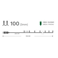 100 χριστουγεννιάτικα led λαμπάκια θερμό φως με πρόγραμμα 795cm και στεγανότητα IP44