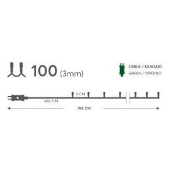 100 μωβ χριστουγεννιάτικα led λαμπάκια με πρόγραμμα 795cm IP44 εξωτερικής χρήσης