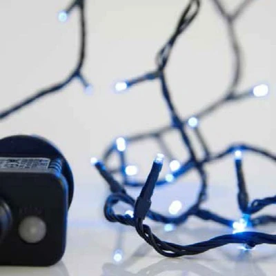 100 μπλε χριστουγεννιάτικα led λαμπάκια με 8 προγράμματα 795cm IP44 εξωτερικού χώρου