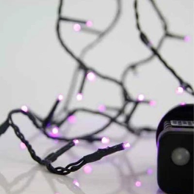 100 μωβ χριστουγεννιάτικα led λαμπάκια με πρόγραμμα 795cm IP44 εξωτερικής χρήσης