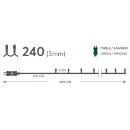 240 μπλε χριστουγεννιάτικα led λαμπάκια με πρόγραμμα 1495cm IP44 πράσινο καλώδιο