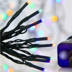 240 πολύχρωμα χριστουγεννιάτικα led λαμπάκια με πρόγραμμα 1495cm IP44 & πράσινο καλώδιο