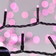 240 ροζ χριστουγεννιάτικα λαμπάκια led 3mm με πράσινο καλώδιο 300cm και 8 προγράμματα IP44