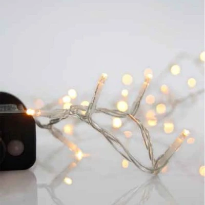 100 led λαμπάκια  θερμού φωτός σε σειρά με διάφανο καλώδιο 8 προγράμματα και μνήμη 795cm