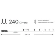 240 χριστουγεννιάτικα led λαμπάκια με πρόγραμμα θερμό φως 1495cm IP44 διάφανο καλώδιο
