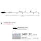 240 πολύχρωμα χριστουγεννιάτικα λαμπάκια led με 8 προγράμματα διάφανο καλώδιο 300cm IP44