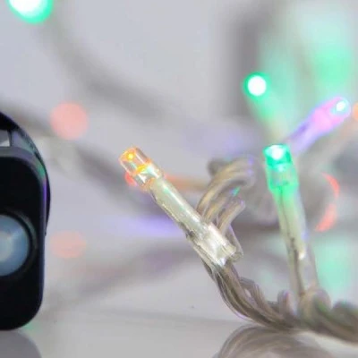 240 πολύχρωμα χριστουγεννιάτικα λαμπάκια led με 8 προγράμματα διάφανο καλώδιο 300cm IP44