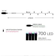 700 χριστουγεννιάτικα led λαμπάκια χρωματιστά οπάλ σε σειρά με 8 προγράμματα & πράσινο καλώδιο IP44 700 χριστουγεννιάτικα led λαμπάκια χρωματιστά οπάλ σε σειρά με 8 προγράμματα & πράσινο καλώδιο IP44