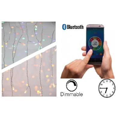 128 led λαμπάκια 2200-3500K θερμά και πολύχρωμα με διάφανο καλώδιο με πρόγραμμα και bluetooth