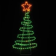 Δέντρο LED 112x51cm κόκκινο-πράσινο φως 17W με πρόγραμμα εξωτερικής τοποθέτησης στεγανό IP44