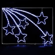Χριστουγεννιάτικοι λευκοί μετεωρίτες led 13.6W 110x75cm εξωτερικού χώρου στεγανοί IP44