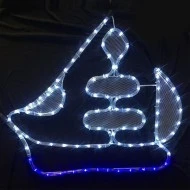 Χριστουγεννιάτικο καράβι με LED φωτοσωλήνα 8W 60x51cm εξωτερικού χώρου στεγανός IP44