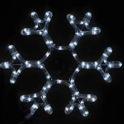 Xιονονιφάδα φωτοσωλήνας 4W λευκό φως 25x25cm εξωτερικής τοποθέτησης στεγανός IP44