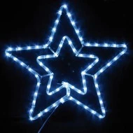 Χριστουγεννιάτικο αστέρι διπλό 6.8W 72 led με πρόγραμμα λευκό φως εξωτερικής τοποθέτησης 55x56cm