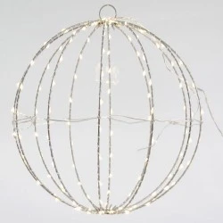 Μπάλα διακοσμητική 30cm με 144 led λαμπάκια σε θερμό λευκό φως στεγανή IP44