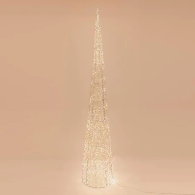 Κώνος φωτιζόμενος ιριδίζων με μ΄ήκος 280cm 3200 led λαμπάκια σε θερμό χρώμα φωτός  & ασημί χάλκινο καλώδιο προέκταση παροχής 5m IP44