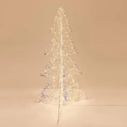 Φωτιζόμενο δέντρο ιριδίζον με μήκος 120cm 960 led θερμό λευκό χρώμα φωτός & ασημί χάλκινο καλώδιο με προέκταση παροχής 500cm IP44