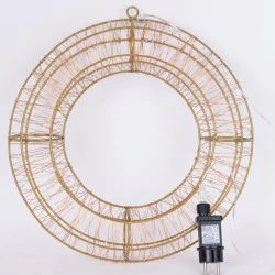 Στεφάνι διακοσμητικό με διάμετρο 38cm 720 led με θερμό χρώμα φωτός με μπρονζέ μεταλλικό σκελετό & μπρονζέ χάλκινο καλώδιο IP44