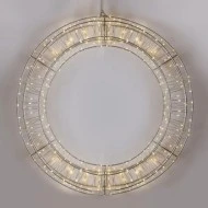 Στεφάνι διακοσμητικό με διάμετρο 50cm 360 led σε θερμό λευκό χρώμα φωτός με ασημί μεταλλικό  σκελετό & ασημί χάλκινο καλώδιο IP44