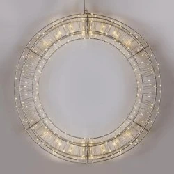 Στεφάνι διακοσμητικό με διάμετρο 50cm 360 led σε θερμό λευκό χρώμα φωτός με ασημί μεταλλικό σκελετό & ασημί χάλκινο καλώδιο IP44 Στεφάνι διακοσμητικό με διάμετρο 50cm 360 led σε θερμό λευκό χρώμα φωτός με ασημί μεταλλικό σκελετό & ασημί χάλκινο καλώδιο IP44