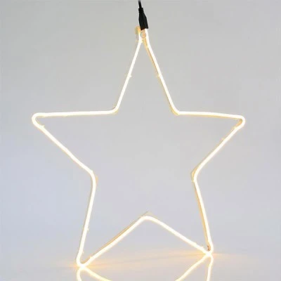 Αστέρι με NEON LED φωτοσωλήνα 58x54cm θερμό λευκό φως εξωτερικού χώρου στεγανό IP44