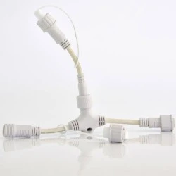 Connector τύπου Τ 2m λευκό χρώμα για φωτοσωλήνες στεγανό IP44