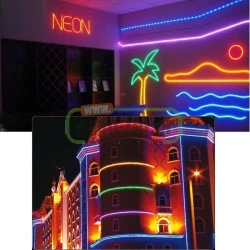 Led Φωτοσωλήνας neon 50m μιας όψης πράσινο φως 7.5W/m 230V με 120λαμπάκια/m IP20