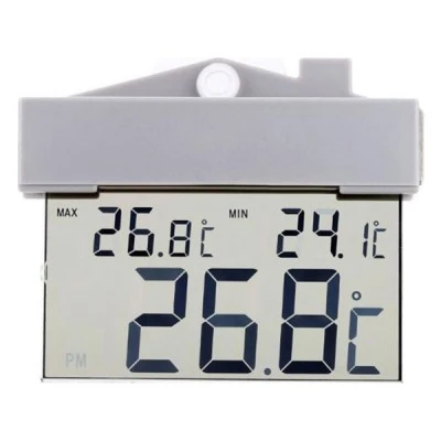 Θερμόμετρο Grundig 87154 εξωτερικού χώρου αδιάβροχο με βεντούζα και ένδειξη ημερομηνίας και ώρας