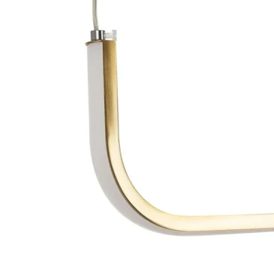Φωτιστικό κρεμαστό Linaria LED 36W 4150lm 180°  ρυθμιζόμενη απόχρωση φωτός CCT Dimmable χρυσό βούρτσας με διάσταση Μ120xΠ2xΥ10cm